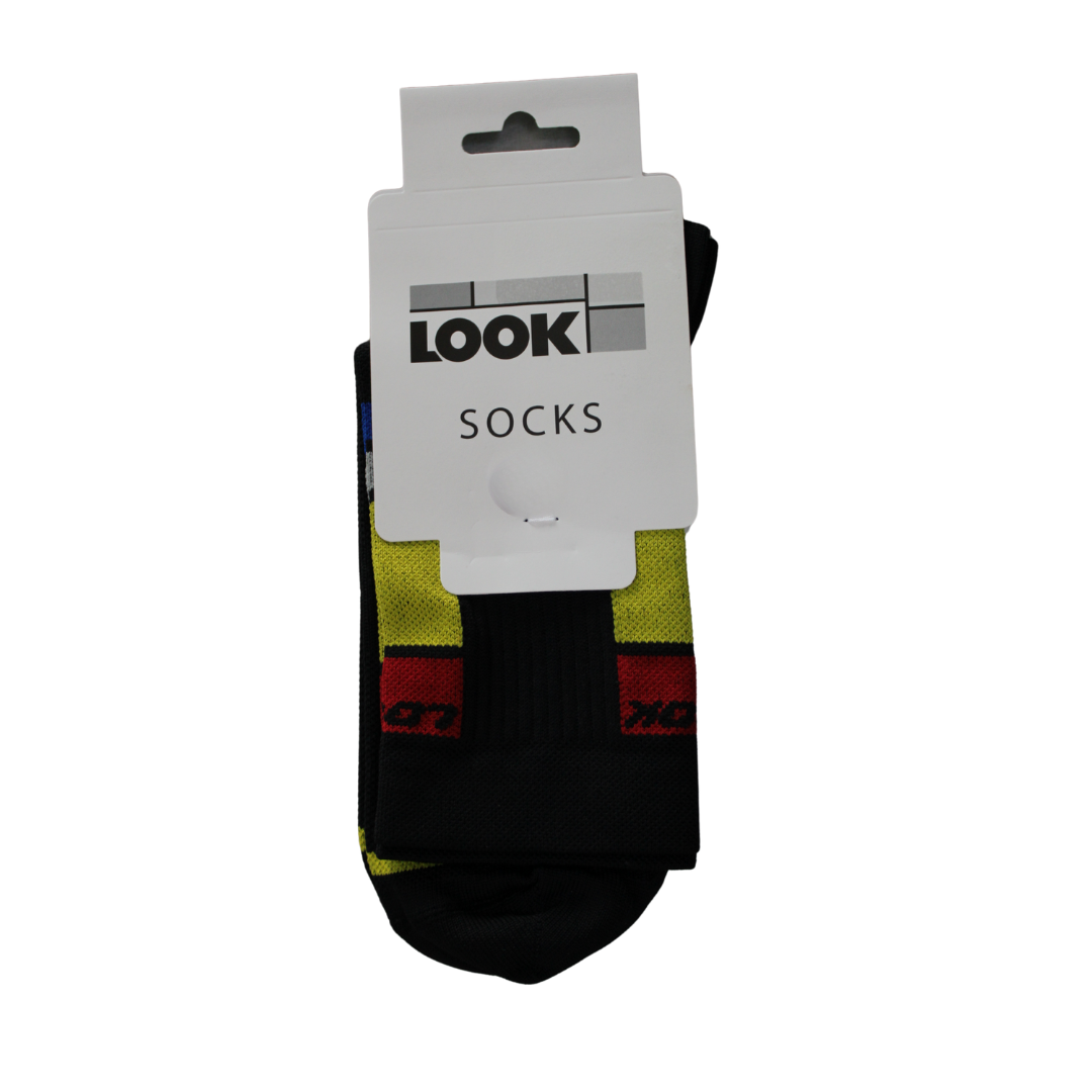 LOOK SOCKS BLACK YELLOW BLUE RED