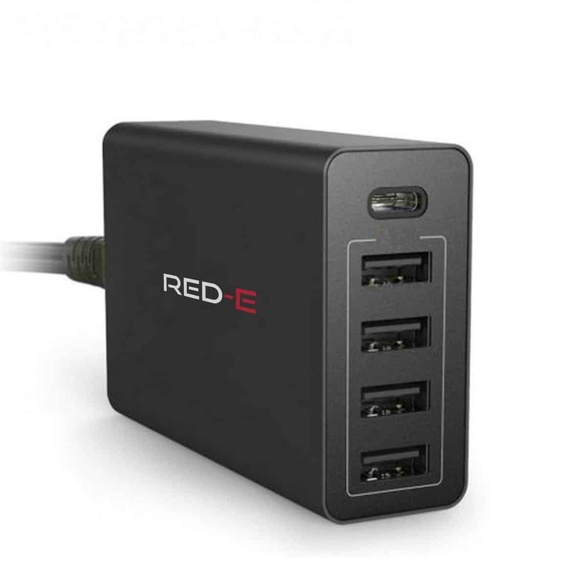 Red-E Hub 5 Port USE 6 Amp Black