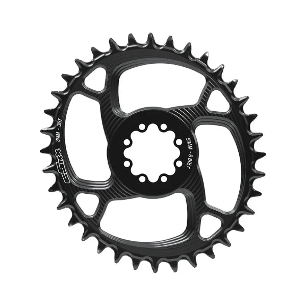 CSIXX TT Chainring SRAM 8-Bolt Oval 3mm 36t Black (T-TYPE)