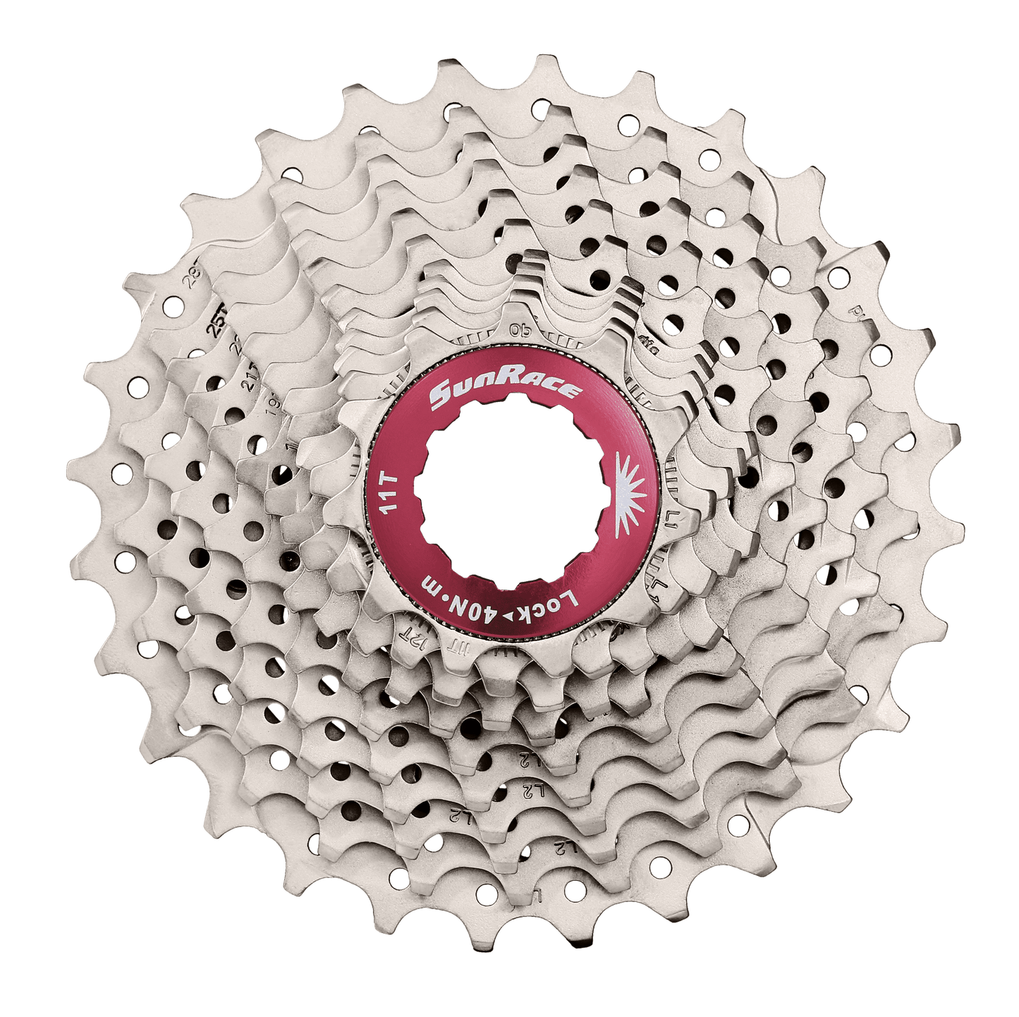 SUNRACE CASSETTE SPROCKET RX1 11S 11-28T MET SLV